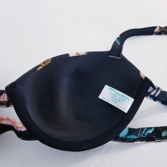Asos Swim Floral Bikini Bra Top Size 34DD/E - Picture 12 of 12